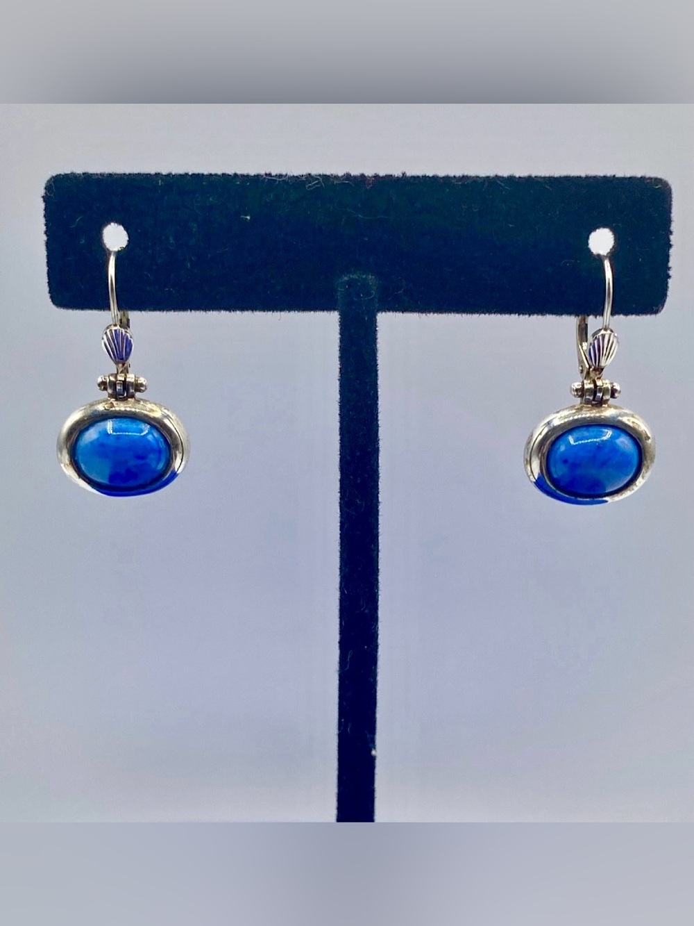 Sterling Silver Blue Stone Earrings